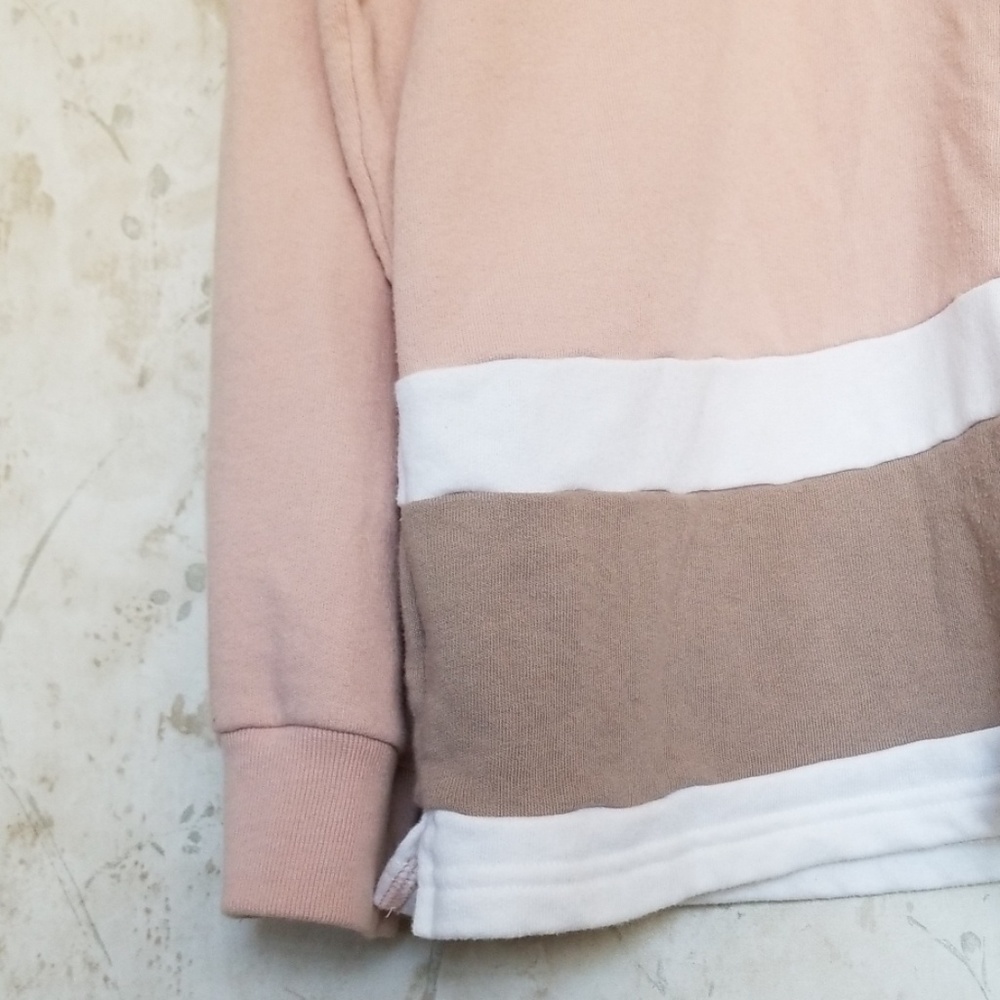 Pink women's long sleeves sweatshirt pullover top - Picture 3 of 6